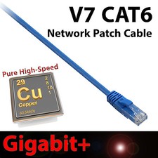 V7 25ft CAT6 Network Cable Ethernet Patch Gigabit+ Snagless Design RJ45 Blue picture