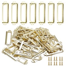 50 Pcs Metal Library Label Holders File Cabinet Label Frames Card Tag Holder picture