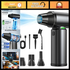 High-Power Cordless Air Duster - 180,000 RPM, 3-Speed Rechargeable Blower with L picture