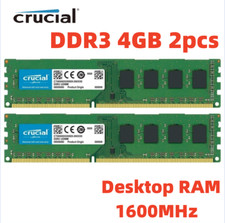 Crucial DDR3 8GB 2x 4GB PC3-12800U Desktop 1600MHz DIMM 240-Pin Memory RAM 4G 8G picture