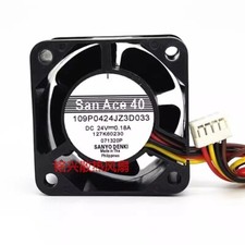 Sanyo 109P0424JZ3D033 DC24V 0.18A 4-Wire Dual Ball Inverter Cooling Fan picture