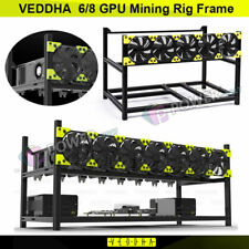 6 - 8 GPU Aluminum Stackable Open Air Mining Computer Frame Rig Veddha picture