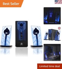 BassPULSE 2.1 Computer Speakers with Blue LED Glow Lights and Powered Subwoof... picture