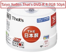Taiyo Yuden That's DVD-R 4.7GB 50pk Spindle DR-C47WWY50BN Rare Made in Japan picture
