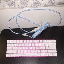 HyperX Alloy Origins 60 Compact Mechanical Keyboard Pink. WITH HUPERX COILED.  picture