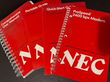NEC ProSpeed 286 User MANUAL PC-21-UM + Modem + Quickstart + Portable Guide 4PCS picture