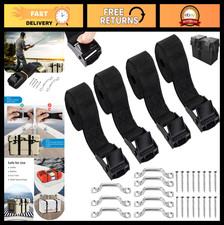6.5ft Battery Hold Down Straps with Cam Buckle, Stainless Steel Bracket - 4 PCS picture