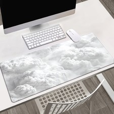 1pc Extra Large Rubber Mousepad with White Cloud HD Print, Multi-Functional De picture