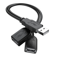 【2025 Upgraded】 USB 2.0 a Male to 2 Dual USB Female Jack Y Splitter Hub Power Co picture