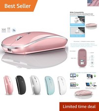 Elegant Rose Gold Wireless Mouse for Mac & PC - Rechargeable USB/USB-C Design picture