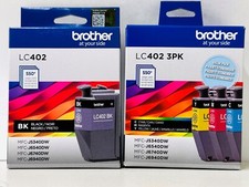 New Genuine Brother LC402 Black Cyan Magenta Yellow 4PK Ink Cartridges Bag picture