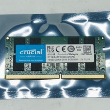 Crucial 16GB (1x) DDR4 2666MHz 2Rx8 CL19 SODIMM Laptop Memory RAM CT16G4SFD8266 picture