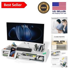 Multi-Functional Monitor Stand Riser with Storage Drawer & Phone Slot - 50 lbs picture