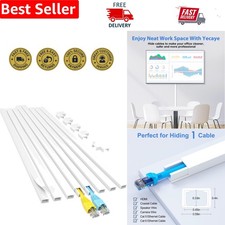 Minimalistic White Cable Hider: 113in Wall-Mounted Solution for Safe Wiring picture
