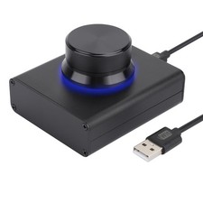 USB Volume Control Knob Aluminum PC Mac Windows Android 1-Key Mute Black picture