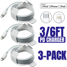 3 Pack PD Fast Charger 3/6Ft USB-C to iPhone Cable Cord For iPhone 14/13/12/11/8 picture
