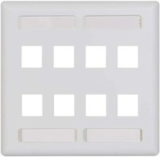 ICC Station ID Faceplate with 8 Ports for EZ/HD Style in Double Gang, White picture