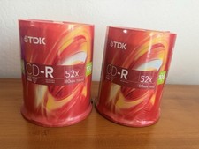 NEW/SEALED, 2 Packs - TDK CD-R 100 Pack 52X Blank Discs 700MB 80 Min Recordable picture