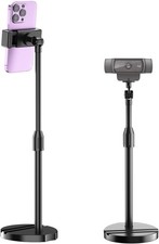 Telescopic Webcam Tripod Stand for Desk with Phone Holder, Desktop Black  picture