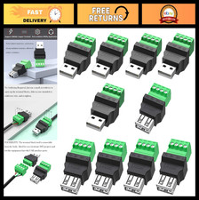 10Pcs USB 2.0 Type A Male/Female 4 Pin Screw Terminal Connectors, 300V 8A Plug A picture