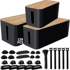 128PCS Cable Management Box 3Pack Cable Management Kit for Power Strip to Hide W picture