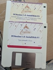Vintage AOL America Online PC Version 1.0 Install Floppy Disks #1 & #2 DOS RARE picture