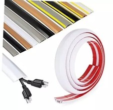 Rubber Bond Cord Cover Floor Cable Protector - 4 Feet White - Two Thick Cords picture