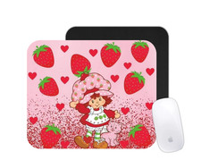 Retro Strawberry Girl Mouse Pad | Vintage Cartoon Desk Mat | 80s Nostalgia Gift picture