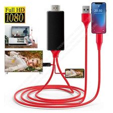 iPhone to HDMI TV Mirroring Cable Adapter For iPhone X 11 12 13 14 Pro Max Plus picture