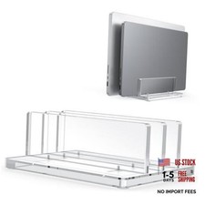 Vertical Laptop Stand, Clear Acrylic Dual Holder for MacBook Gaming Dual-Clear picture