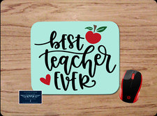 BEST TEACHER EVER CUSTOM MOUSE PAD DESK MAT NONSLIP HOME SCHOOL OFFICE GIFT picture