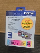 Genuine OEM Brother LC103CL XL 3PACK 600 Page High-Yield Ink Cyan Magenta Yellow picture