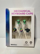 Set 6‼ Vivitar Mechanical Keyboard Cap Alien UFO Space Novelty Keycap Gamer Gift picture