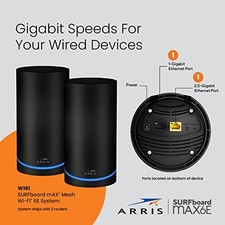 ARRIS SURFBOARD MAX 6E W161 TRI-BAND MESH WI-FI 6E SYSTEM | AXE6600 -  BLACK picture