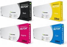 4x COMPATIBLE MUTOH ECO SOLVENT INK CARTRIDGES ValueJet MS31 CYMK 220ML picture