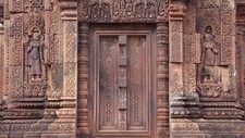 Landscape architecture asian temple door cambodia shiva Custom Gaming Mat Desk picture