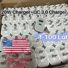 Bulk Lot QC3.0 20W PD Fast Wall Charger Power Adapter For iPhone Samsung Android picture