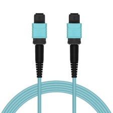 5m MPO OM3 Multimode 12-Fiber F to F Type B Aqua OFNR picture