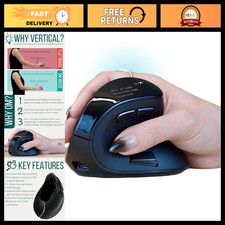 Wireless Vertical Ergonomic Mouse - Bluetooth & 2.4G, Rechargeable, Optical, 4 D picture