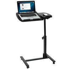 Height Adjustable Mobile Rolling Laptop Desk Hospital Table Cart Over Bed Stand picture