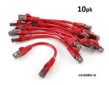 10-PACK 6 inch CAT6 Network UTP Ethernet RJ45 Full 8-Wire Patch Cable, Red picture