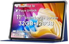 COLORROOM 2026 Android16 Tablet 11inch, Face Unlock, 18W Fast Charge,Blue picture