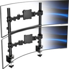 VIVO Dual Ultrawide Stacked Monitor Desk Mount, 2 Poles, 2 Screens up to 57