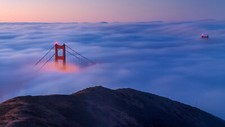 Landscape bridge mist golden gate san francisco bay Custom Gaming Mat Desk picture