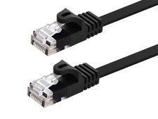 Cat5e Ethernet Patch Cable RJ45 FlatStranded 350Mhz UTP Copper 30AWG 0.5ft Black picture