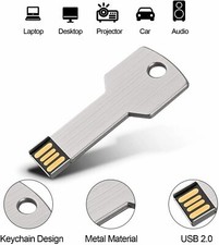 1/2PCS 64GB Metal Key Shape USB 2.0 Flash Drive Memory Stick Thumb Pen Drive PC picture