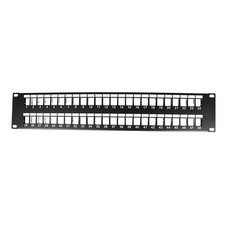 Royal Racks 48 Port Keystone Patch Panel 2U Universal Cat5e Cat6 Rack Mount picture