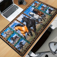1pc Large XXL Horses Collage Desk & Mouse Pad - Non-Slip Rubber Base, Equestri picture