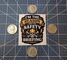 (2pcs) Funny Safety Briefing Sticker 2.5