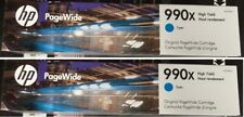2 New Sealed Genuine HP 990X Cyan High Yield Inkjets Page Wide M0J89AN 2020 picture
